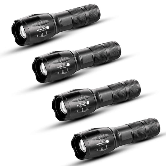 ALLJOY 4-Packs LED Flashlights 2000 High Lumen Home Tactical Camping Mini Flash Lights, Camping Accessories for Outdoor, Valentines Gifts, Powered by AAA Battery