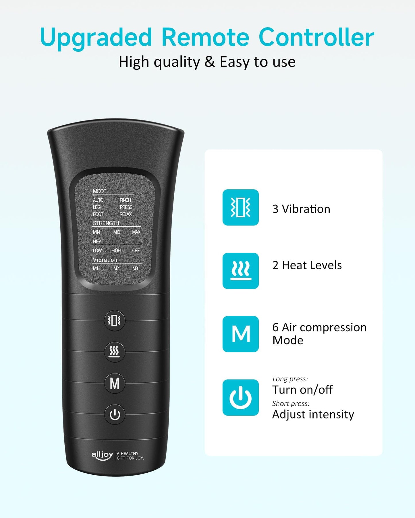 ALLJOY Leg and Foot Massager with Heat and Air Compression, Foot and Calf Massager for Circulation and Pain Relief, Home Adjustable Massage Boots