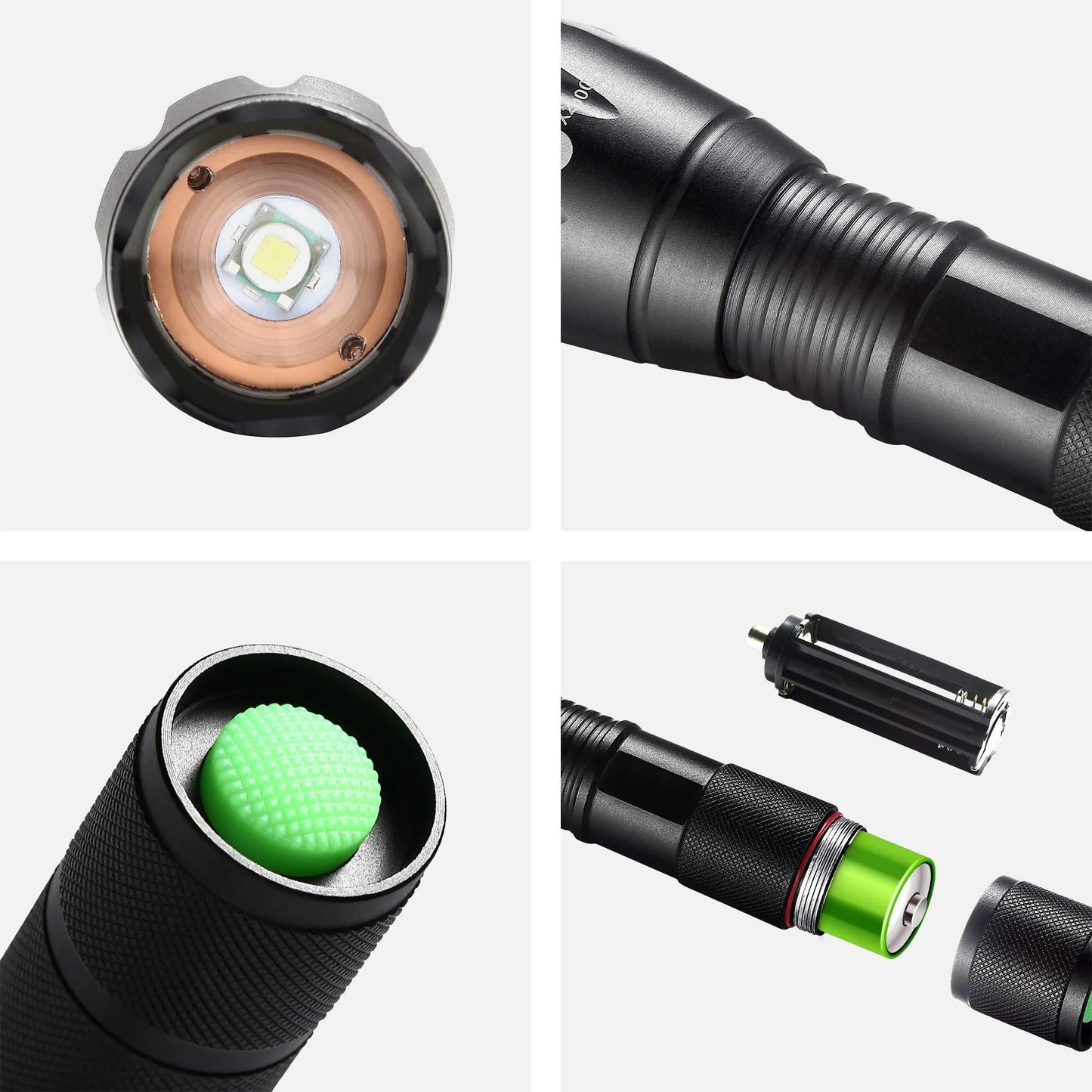 ALLJOY 4-Packs LED Flashlights 2000 High Lumen Home Tactical Camping Mini Flash Lights, Camping Accessories for Outdoor, Valentines Gifts, Powered by AAA Battery