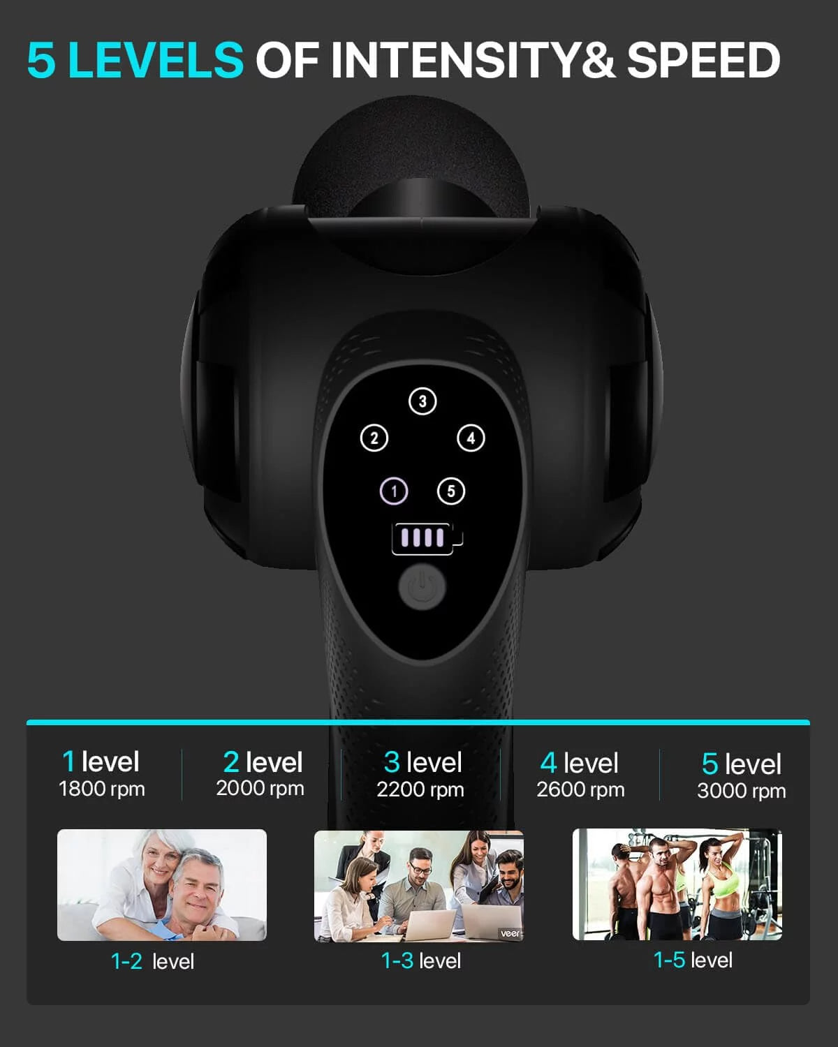 ALLJOY Muscle Massage Gun, Handheld Percussion Massage Gun