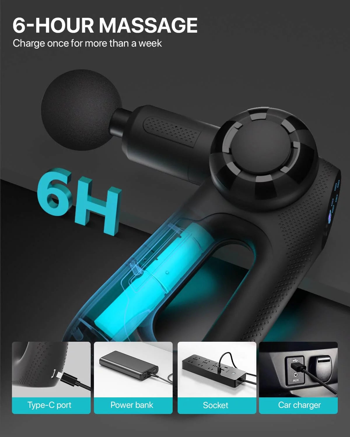 ALLJOY Muscle Massage Gun, Handheld Percussion Massage Gun
