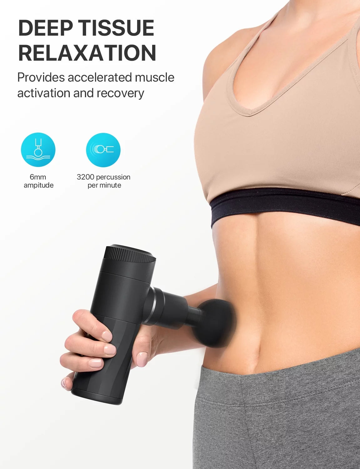 ALLJOY Mini Massage Gun Deep Tissue, Powerful Percussion Muscle Massager Gun with 4 Attachments, 4 Speed Settings, Compact Sports Handheld Massager for Muscles Neck Back Arms