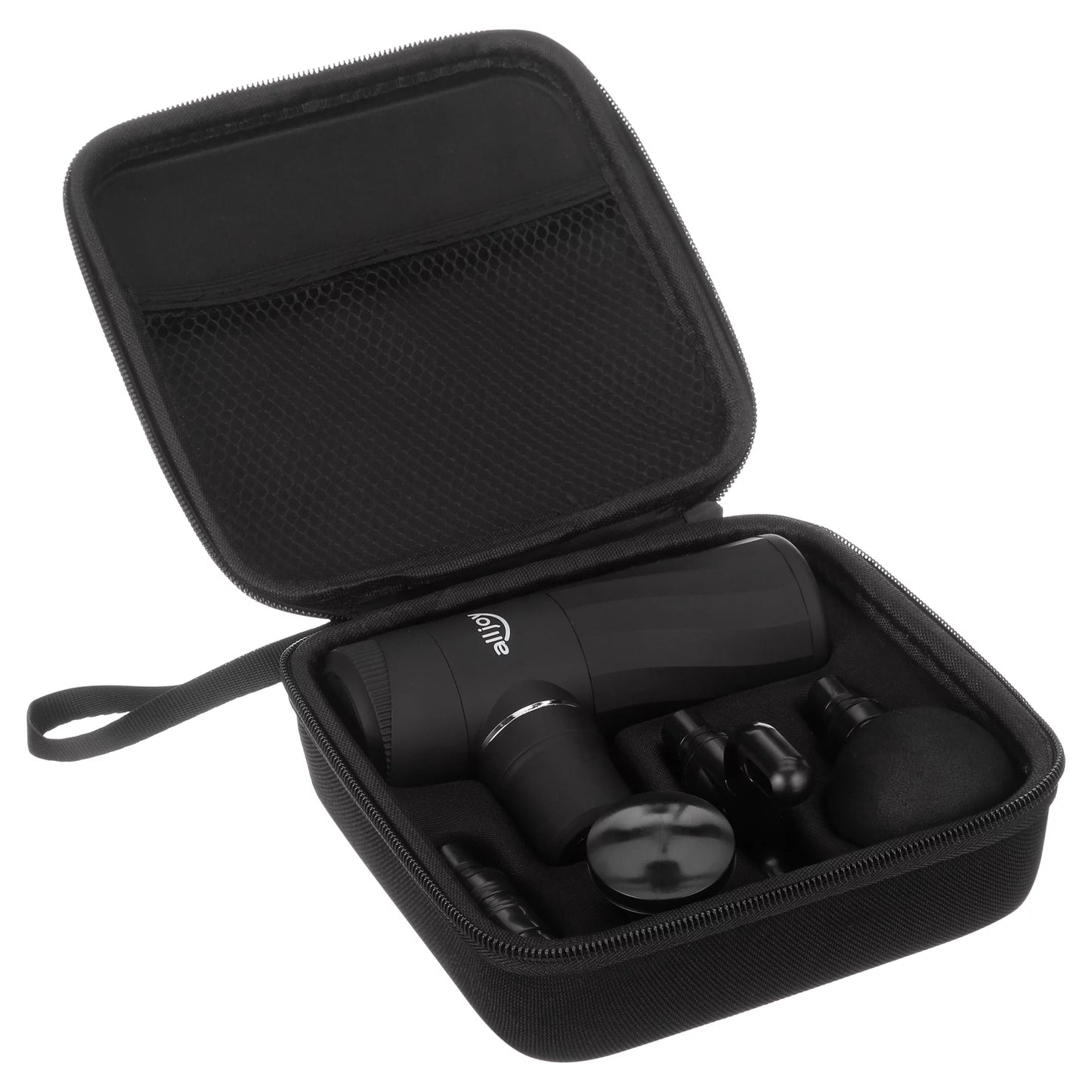 ALLJOY Mini Massage Gun Deep Tissue, Powerful Percussion Muscle Massager Gun with 4 Attachments, 4 Speed Settings, Compact Sports Handheld Massager for Muscles Neck Back Arms