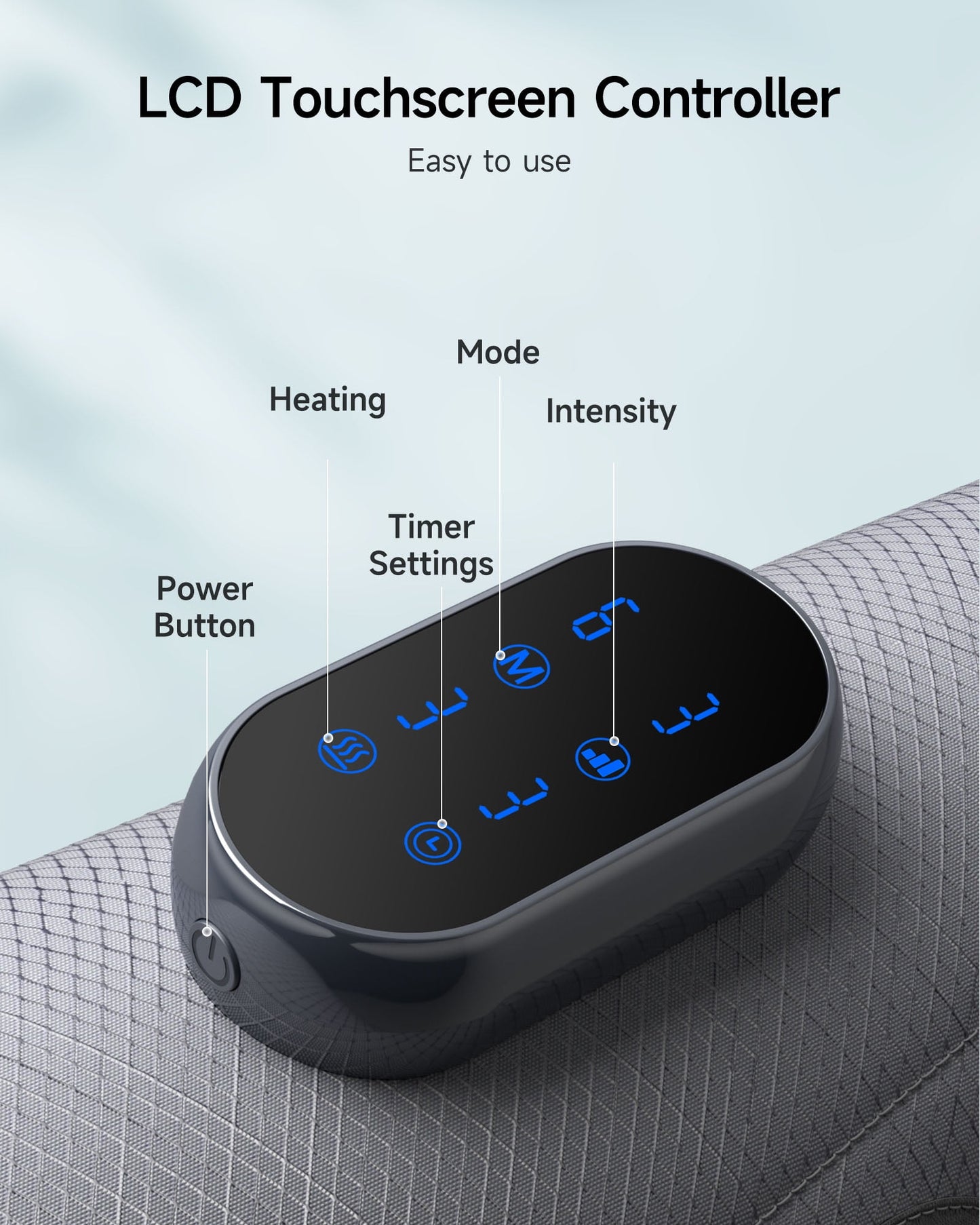 ALLJOY Cordless Leg Massager with Heat, Rechargeable Foot and Calf Massager for Circulation and Pain Relief,6 Modes,3 Intensities,3 Heating Levels,3 Timer Setting, Use at Home, Car, Office - Grey