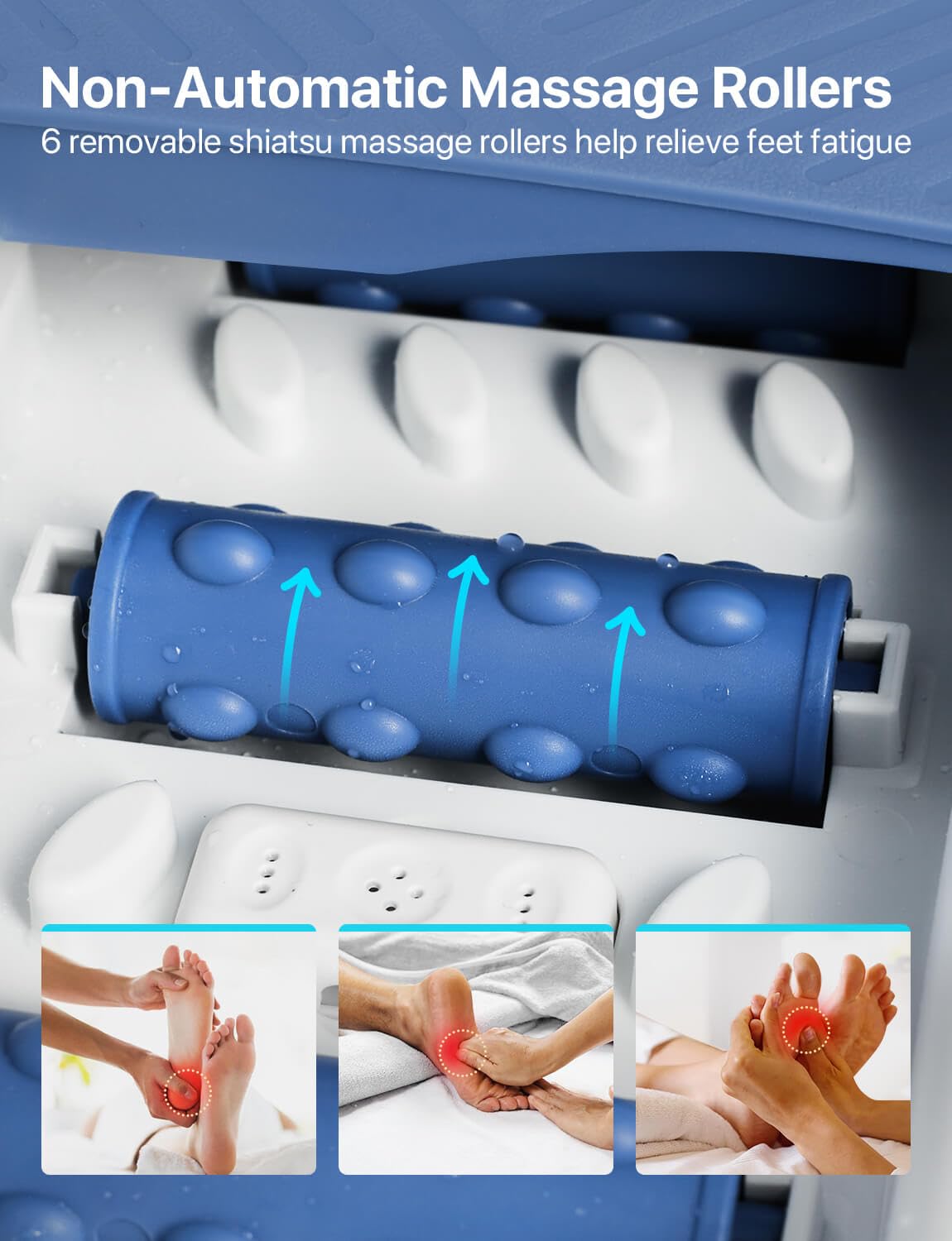 ALLJOY Collapsible Foot Spa Bath Massager with Heat, Bubble, Remote Control Shiatsu Foot Massage Soak Tub for Foot Pain Relief, with Acupressure Massage Points and Temperature Control