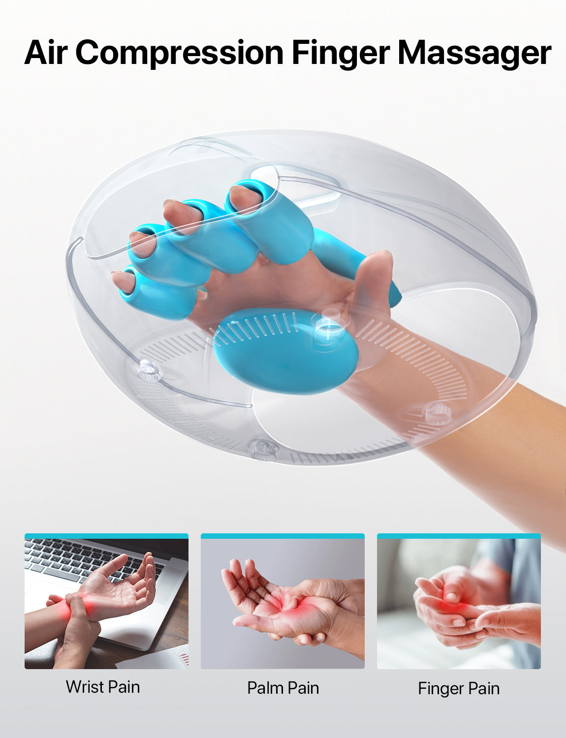 ALLJOY Cordless Hand Massager with Heat and Compression for Finger and Wrist Massager Machine for Pain Relief, Mothers Day Gifts