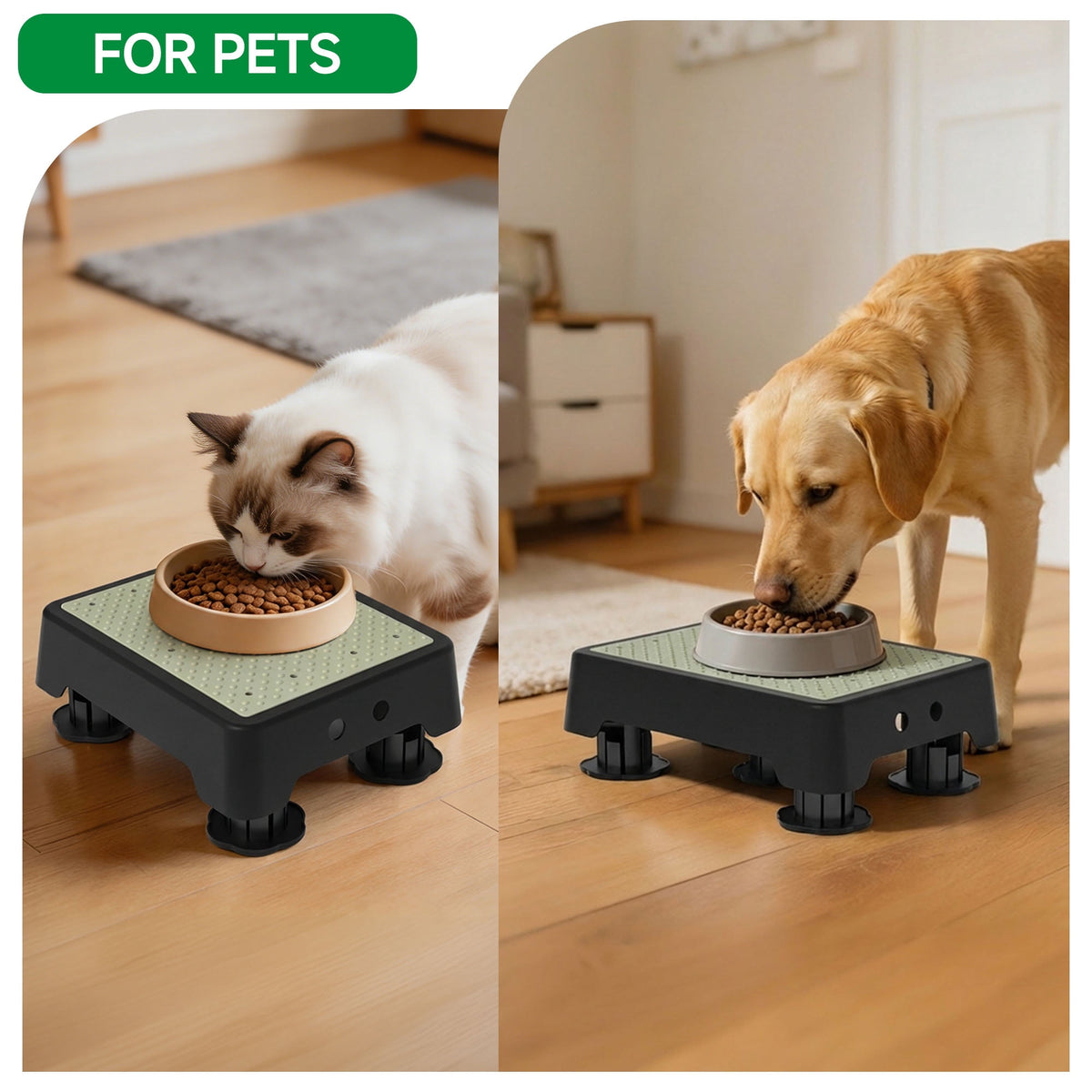ALLJOY Adjustable Step Stool for Adults, Noctilucent Bed Step Stools, 500 LBS Capacity Non-Slip Safety Step Platform Indoor and Outdoor for Seniors and Kids, Elderly Assistance at Night