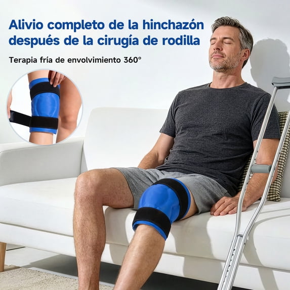 ALLJOY Knee Ice Pack Wrap, Ice Pack for Knee Pain Relief, Long-Lasting Knee Wrap Ice Pack for Knee Injuries for Pain Relief, Swelling, Bruises (13"X10.6")