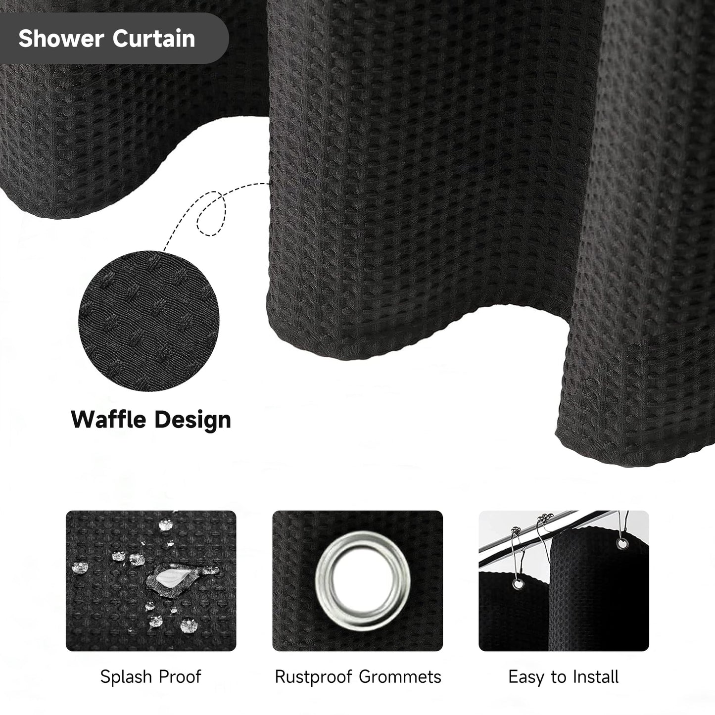 ALLJOY 20Pcs Black Bathroom Accessories Sets Bath Accessories Sets