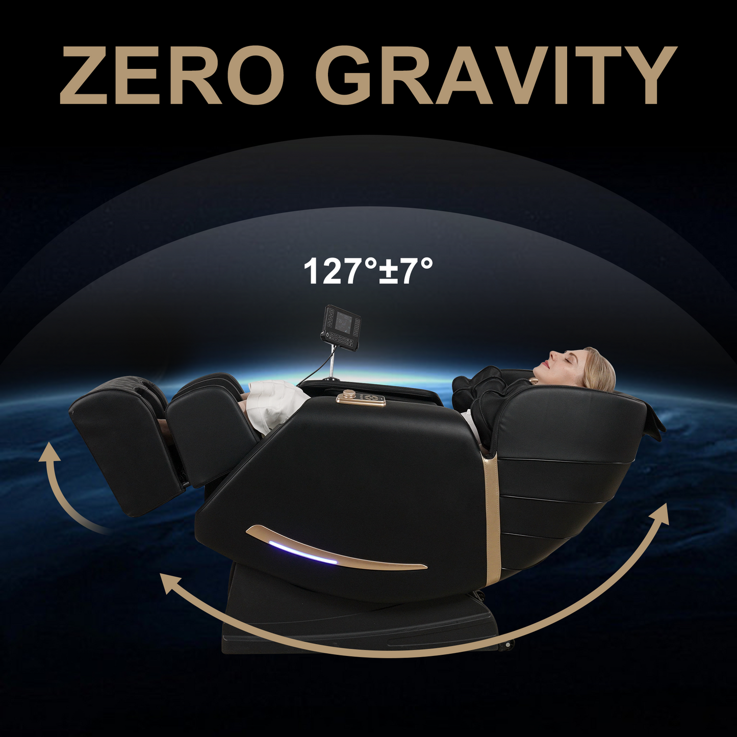 ALLJOY Full Body Massage Chair With Zero Gravity Recliner,with two control panel: Smart large screen & Rotary switch,spot kneading and Heating,Airbag coverage,Suitable for Home Office