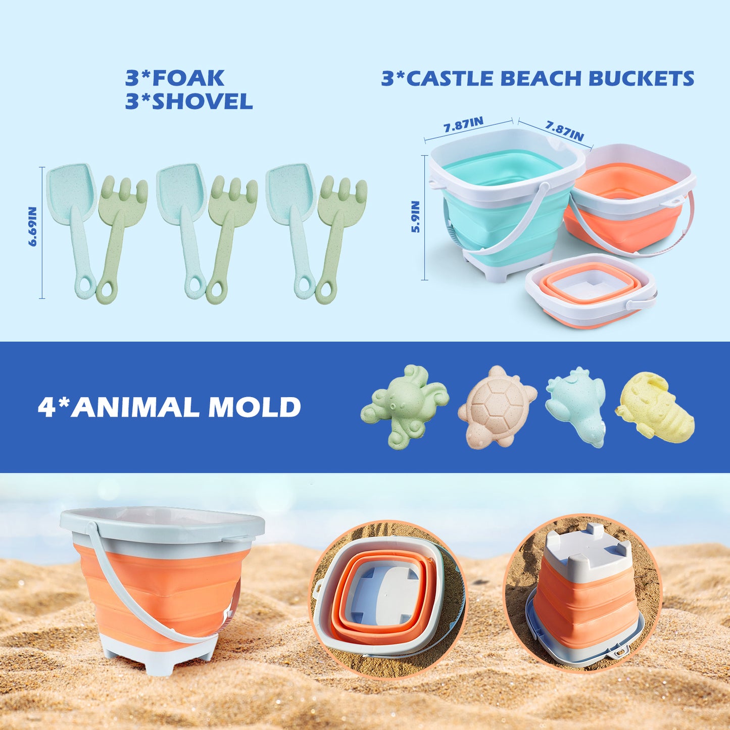 ALLJOY 13PCS Beach Sand Toys
