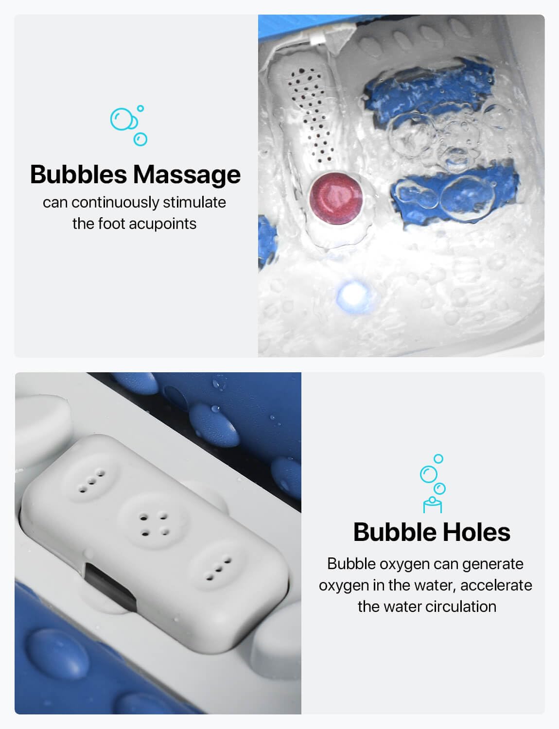 ALLJOY Collapsible Foot Spa Bath Massager with Heat, Bubble, Remote Control Shiatsu Foot Massage Soak Tub for Foot Pain Relief, with Acupressure Massage Points and Temperature Control