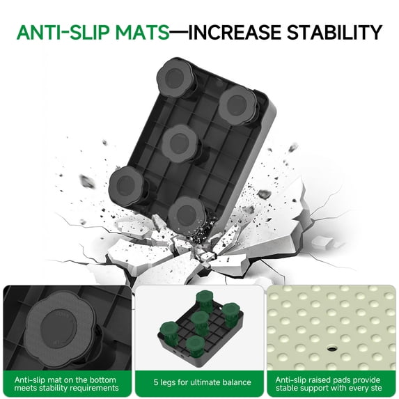 ALLJOY Adjustable Step Stool for Adults, Noctilucent Bed Step Stools, 500 LBS Capacity Non-Slip Safety Step Platform Indoor and Outdoor for Seniors and Kids, Elderly Assistance at Night