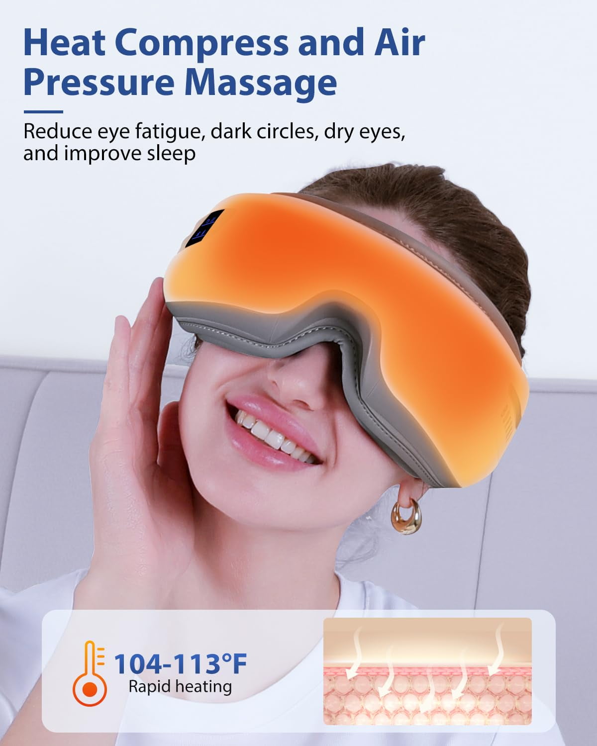 BURRKI Eye Massager with Heat & Bluetooth Music