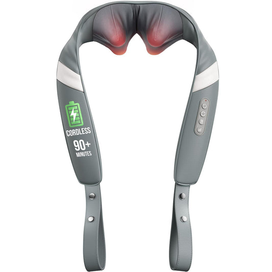 ALLJOY Shiatsu Neck Back Shoulder Massager with Heat, Rechargeable