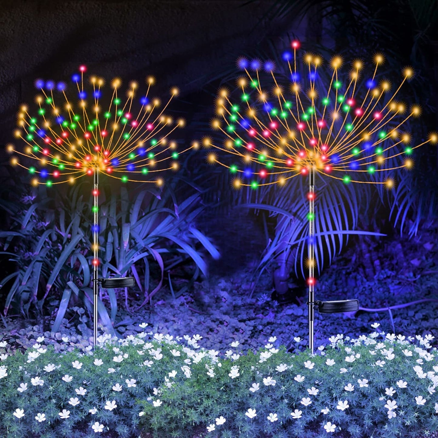 ALLJOY Solar Garden Firework Firefly Lights Swaying Stake Lights