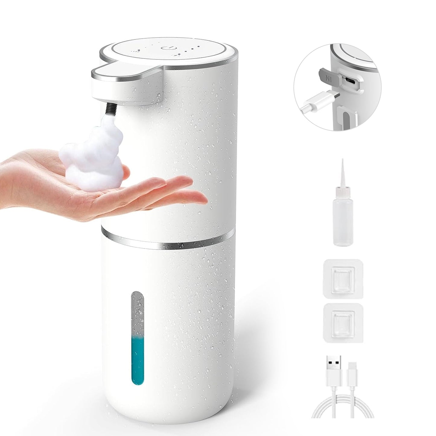 ALLJOY Automatic Soap Dispenser,Foaming Soap Dispenser Bathroom 12.8oz/380ML Rechargeable