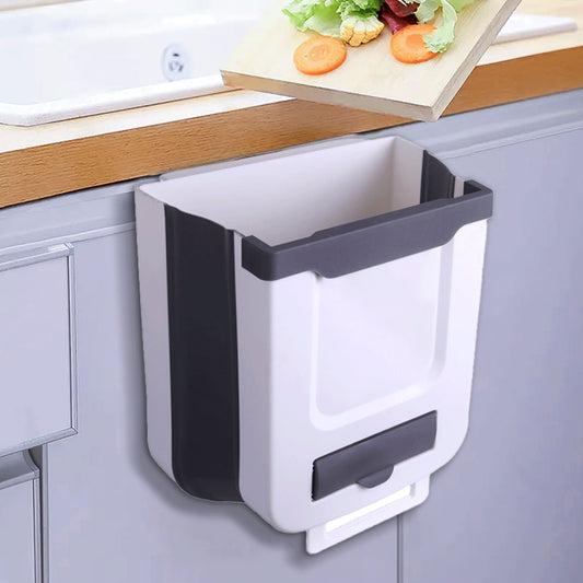 ALLJOY Kitchen Trash Can, Collapsible Trash Can, Hanging Trash