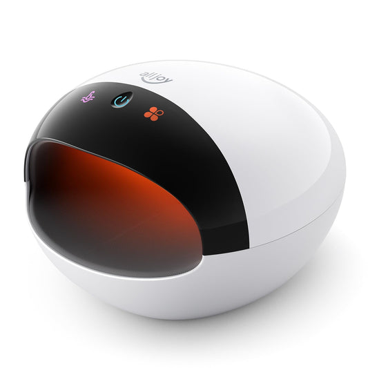 ALLJOY Roller Kneading Hand Massager for Arthritis and Carpal Tunnel Relief, Cordless Hand Massagerr with Heat and Compression -Gifts for Women, Men- White